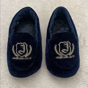 Janie and Jack Navy Baby Moccasins/slippers
